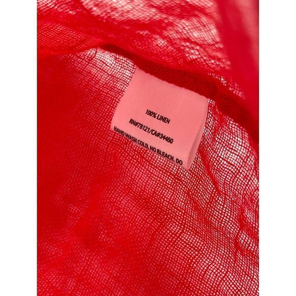 Eileen Fisher Linen Tunic Sheer V Neck 3/4 Sleeves Sz S Pink - Picture 4 of 9